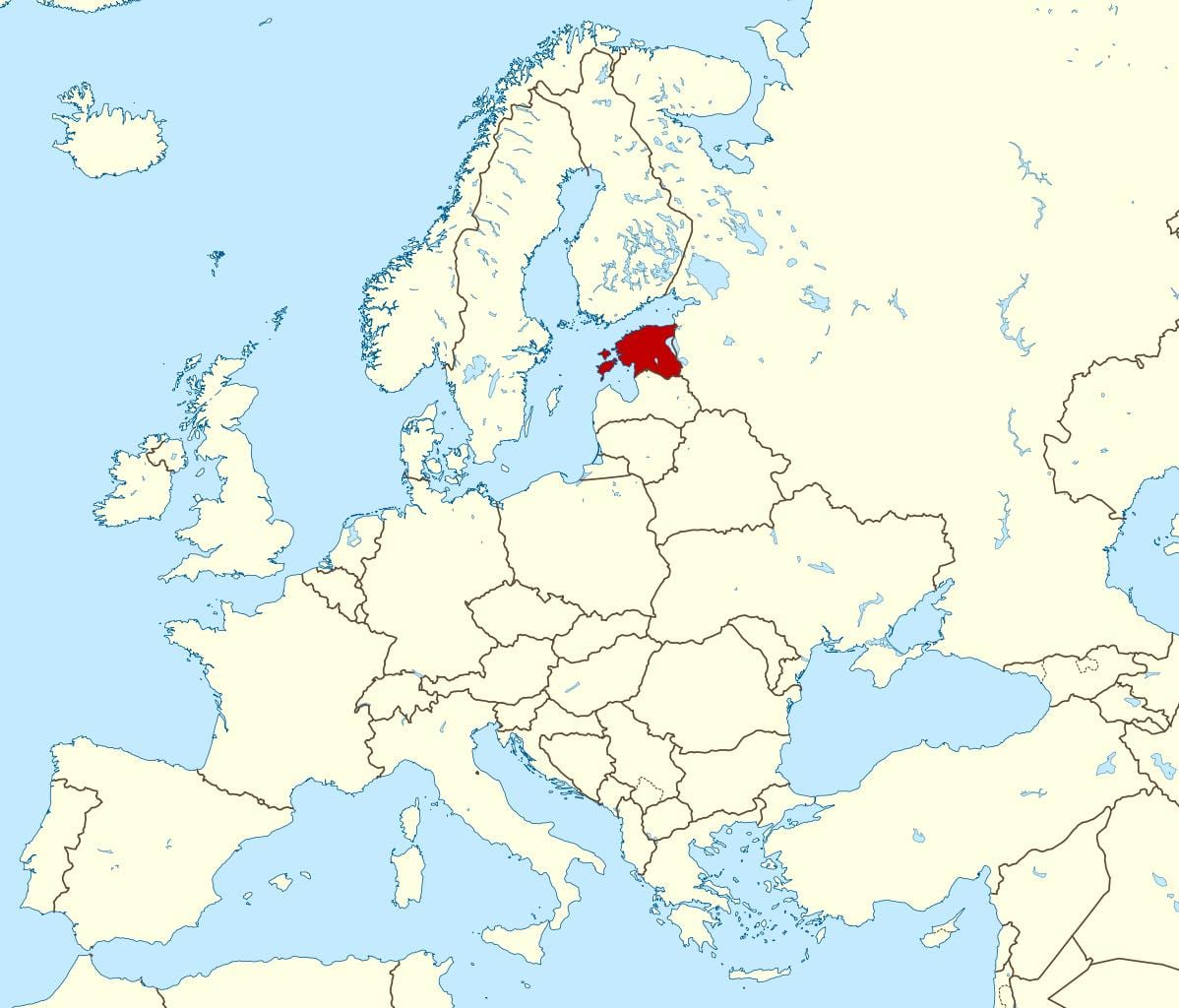 Локација Естоније на мапи света