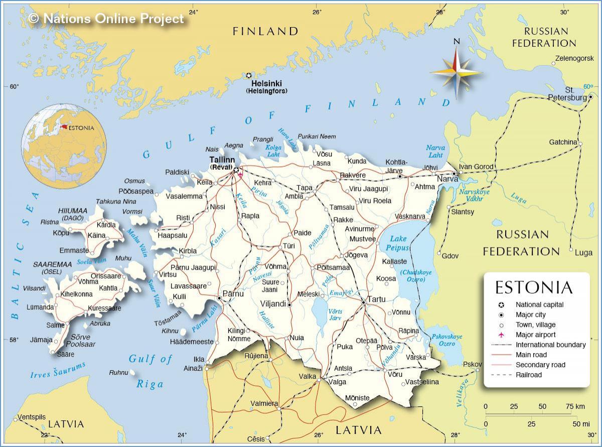 карта Естонији