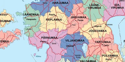Карта Естоније политичке