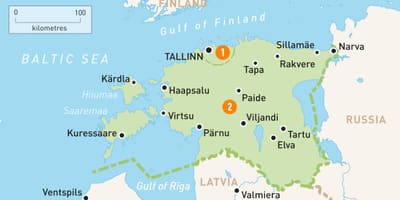 Карта Естонији